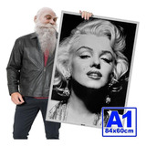 Placa Decorativa Marilyn Monroe Poster Quadro A1 84x60cm 30