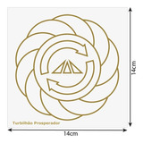 Placa Decorativa Master Chi Radiônico Radiestesia Prosperidade Sucesso De Gráfico Feng Shui Ps Poliestireno Com Desenho Turbilhão Prosperador 14cm De Largura X 14cm De Altura