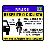 Placa Decorativa Mercosul Bike Motinha - Respeite O Ciclista