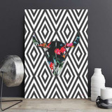 Placa Decorativa Quadro Ox Skull Flowers