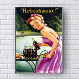 Placa Decorativa Refrigerante Coca Cola Vintage