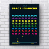 Placa Decorativa Space Invaders - Gamer