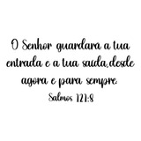 Placa Decorativa Versículo Salmos 121:8 Mdf Preto