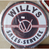 Placa Decorativa Willys Service Logo Carro Antigo Peças Jeep