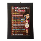 Placa Divertida Os 10 Mandamentos Da