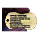 Placa Dog Tag Aço Inox Dourada Gravação Personalizada