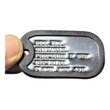 Placa Dog Tag Nacional Gravação Baixo Relevo + Silenciador 