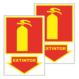 Placa Extintor De Incêndio - Sinalização 20x30 - Kit Com 02