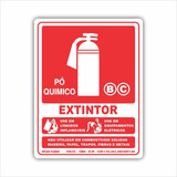 Placa Fotoluminescente Extintor Incêndio Pó Químico Abnt