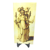 Placa Hécate Antiga Material Cerâmica 10x20cm Com Suporte 