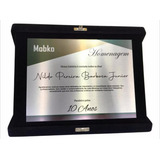 Placa Homenagem Aço Inox Com Estojo 