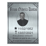 Placa Homenagem Aço Inox Jazigo Sepultura Cemitério 15x20cm