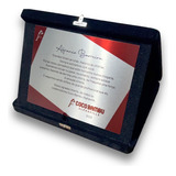 Placa Homenagem/formatura Aço Inox Estojo De Veludo 26x19cm