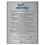 Placa Inauguração/homenagem Aço Inox Escovado 40x40cm