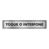 Placa Indicação Toque O Interfone Portaria Alumínio 5x25cm