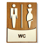 Placa Indicativa De Sanitário Decorativa Mdf 3mm Banheiro Wc