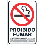 Placa Indicativa Proibido Fumar - 20x30cm