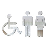 Placa Indicativa Sinalização Banheiro Acrílico Cadeirante