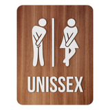 Placa Indicativa Sinalização Banheiro Mdf Unissex Masc/fem