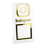 Placa Instagram Qr Code Display Acrílico Balcão Transparente