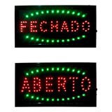Placa Letreiro Painel Luminoso Led Aberto/fechado 2 Em 1