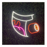 Placa Luminária/painel Neon Led - Boca Comendo Sushi 53x39cm