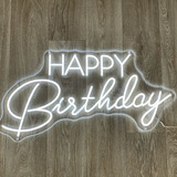 Placa Luminária/painel Neon Led - Happy Birthday 67x35cm