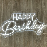 Placa Luminária/painel Neon Led - Happy Birthday 67x35cm