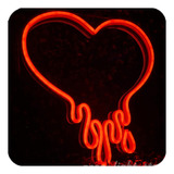 Placa Luminoso Led Neon Coração Derretido