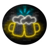 Placa Luminoso Neon De Led - Caneca Cerveja Chopp - 60x55cm