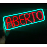 Placa Luminoso/letreiro Led Neon Aberto, Open,