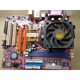 Placa Mãe Pc Chips A31g + Sempron 2800 + Cooler Socket 754