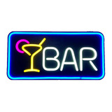 Placa Neon Letreiro Sinalização Luminoso Bar 220v Preto