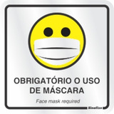 Placa Obrigatorio Uso De Mascara 15x15 Aluminio - Sinalize