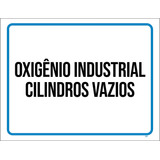 Placa Oxigênio Industrial Cilindros Vazios 27x35
