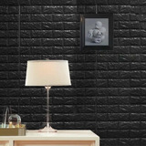 Placa Painel 3d Revestimento Pvc Tijolinho Alto Relevo 70x70 Cor Preto