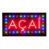 Placa Painel Letreiro Led Luminoso Em Escrita Açai-110volts 