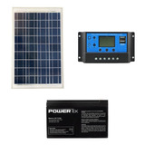 Placa Painel Solar 30w+controlador 10a+bateria 7ah