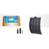 Placa Painel Solar Flexível 80w + Controlador + Conector Mc4