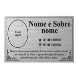 Placa Para Homenagem / Túmulo Em Aço Inox 15x20cm