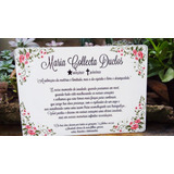 Placa Para Jazigo Túmulo Lápide Homenagem Paraná Curitiba Pr