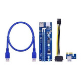 Placa Pci Express 1x A 16x Riser Card Usb 3.0 Cabo 1 Sata 6p