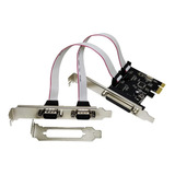 Placa Pci-e Express X1 2 Portas Serial Db9 Rs232 1 Paralela
