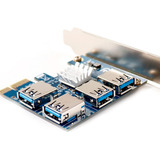 Placa Pci-e Multiplicadora Para Cabo Riser 1x4 Mineração