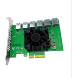 Placa Pci-e Multiplicadora Para Cabo Riser 1x6 Mineração Fan