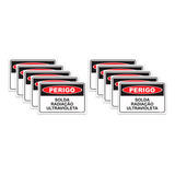 Placa Perigo: Solda Radiação Ultravioleta 20x30cm - 10 Unid
