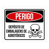 Placa Perigo Deposito Embalagens Agrotóxicos 18x23