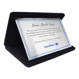 Placa Personalizada Em Aço Inox Com Estojo De Veludo 17x12cm