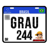 Placa Personalizada Mercosul P/bike Novo Modelo Escrita Grau