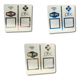 Placa Pix E Wi-fi De Parede Qr Code Display Acrílico Cristal